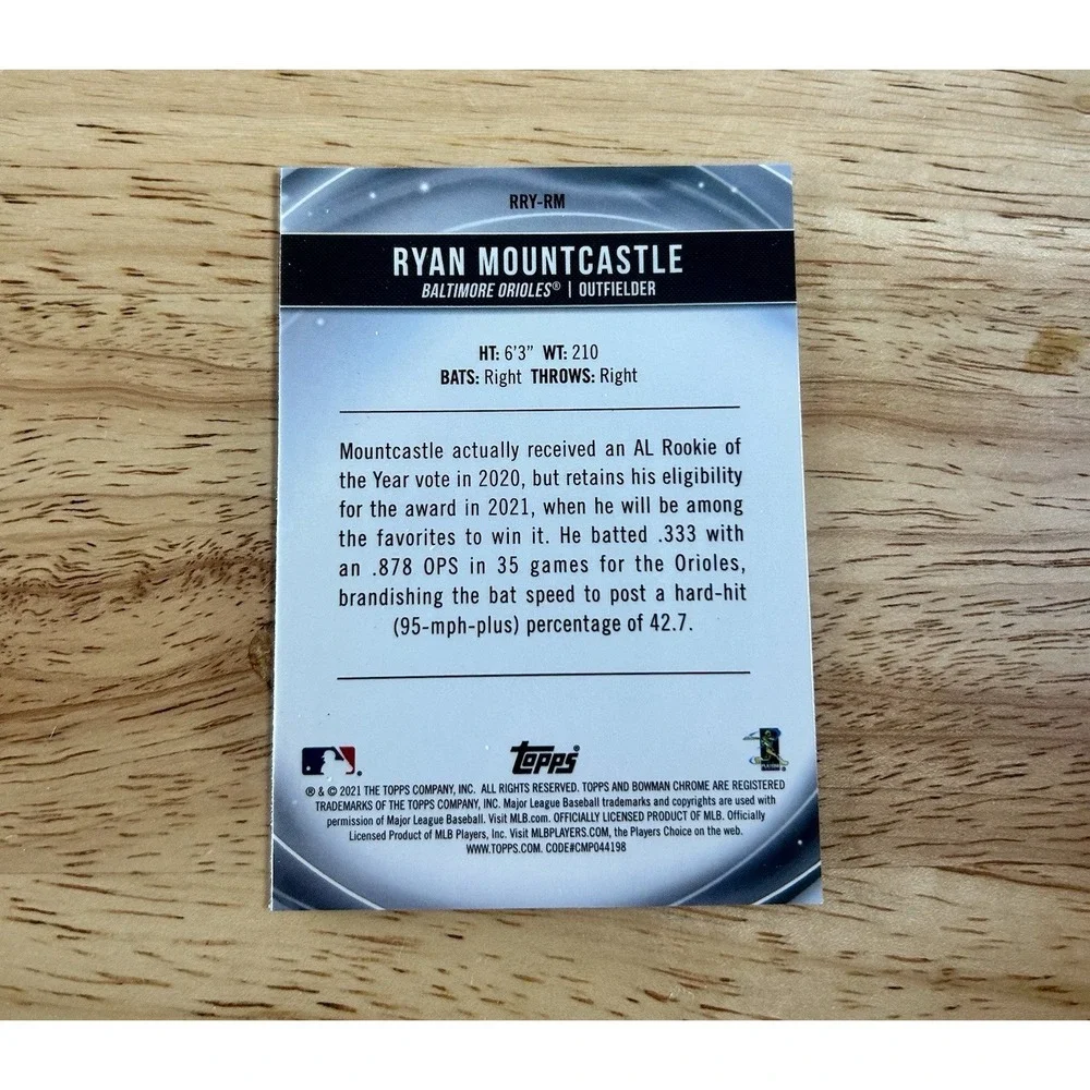 Topps 2021 Bowman Ryan Mountcastle RC Rookie of the Year Favorites #RRY-RM